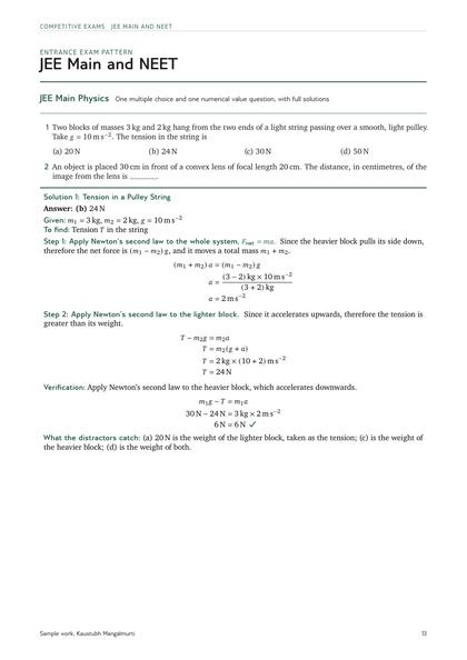 Book page: Entrance practice, JEE Main and NEET