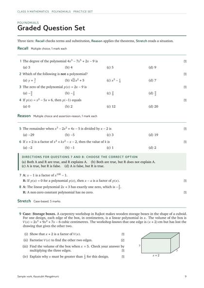 Book page: Question set, Class 9 Mathematics